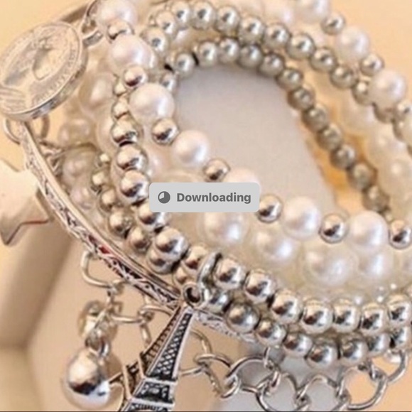 Paris Eiffel Tower Multi Piece Layered Charm Bracelet - Picture 2 of 6